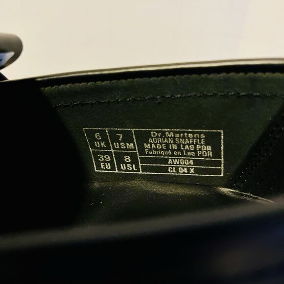 Dr Martens Adrian Snaffle Black Smooth Leather Loafers M 7 W 8 Kiltie Gold Bit - Picture 6 of 10